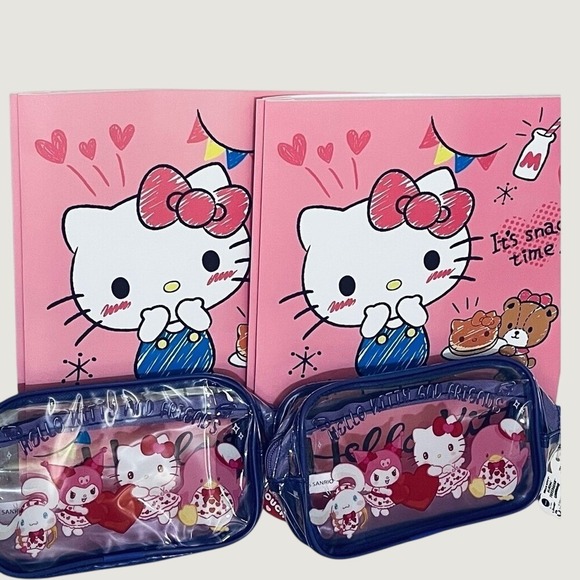 Hello Kitty Other - Hello Kitty & Friends Folders Clear Zip Pouches Bundle Pink Purple Kawaii New